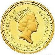 15 Dollars - Elizabeth II 3rd Portrait - Australian Nugget - Gold Proof obverse image