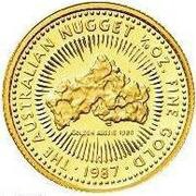 15 Dollars - Elizabeth II 3rd Portrait - Australian Nugget - Gold Proof, Australia, 1987 reverse image
