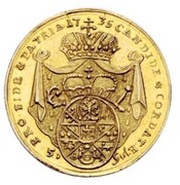 5 Gulden - Frederick Charles of Schönborn, Germany, 1735 reverse image