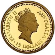 15 Dollars - Elizabeth II 3rd Portrait - Australian Nugget - Gold Proof obverse image