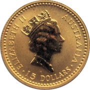 15 Dollars - Elizabeth II 3rd Portrait - Australian Kangaroo - Gold Bullion Coin obverse image