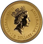 15 Dollars - Elizabeth II 3rd Portrait - Grey Kangaroo - Gold Bullion Coin obverse image