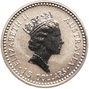 15 Dollars - Elizabeth II 3rd Portrait - Koala - Platinum obverse image