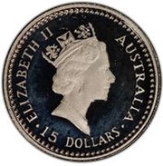 15 Dollars - Elizabeth II 3rd Portrait - Koala - Platinum obverse image