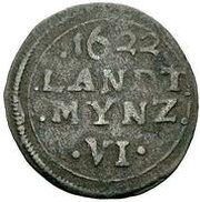 6 Kreuzers - Maximilian I Kipper, Germany, 1622 reverse image