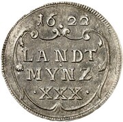 30 Kreuzers - Maximilian I Kipper, Germany, 1622 reverse image