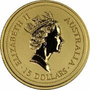15 Dollars - Elizabeth II 3rd Portrait - Year of the Ox - Gold Bullion Coin obverse image