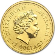 15 Dollars - Elizabeth II 4th Portrait - Australian Nugget Gold obverse image
