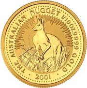 15 Dollars - Elizabeth II 4th Portrait - Australian Nugget Gold, Australia, 2000-2001 reverse image