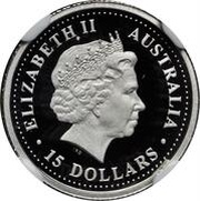 15 Dollars - Elizabeth II 4th Portrait - Koala - Platinum obverse image