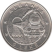 5 Lekë Albanian Railroads reverse image