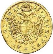1 Ducat - Maximilian II Emanuel Austrian Administration, Germany, 1705-1710 reverse image