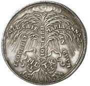 2 Ducats - Maximilian II Emanuel Birth of Prince Charles Albert; Silver pattern, Germany, 1697 reverse image