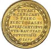 2 Ducats - Maximilian II Emanuel Birth of Prince Ferdinand Maria, Germany, 1699 reverse image