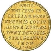 2 Ducats - Maximilian II Emanuel Return from the Netherlands, Germany, 1701 reverse image