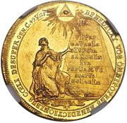 5 Ducats - Maximilian III Joseph Marriage of Maximilian III Joseph and Maria Anna of Sachsen, Germany, 1747 reverse image