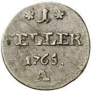1 Heller - Maximilian III Joseph, Germany, 1765 reverse image