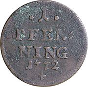 1 Pfenning - Maximilian III Joseph reverse image