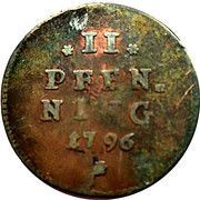 2 Pfenning - Charles Theodor, Germany, 1786-1796 reverse image