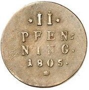 2 Pfenning - Maximilian IV Joseph, Germany, 1799-1805 reverse image