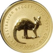 15 Dollars - Elizabeth II 4th Portrait - Kangaroo - Gold Bullion Coin, Australia, 2005-2006 reverse image