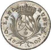 6 Kreuzers - Maximilian IV Joseph Kreuzers Landmünze, Germany, 1801-1804 reverse image
