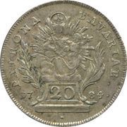20 Kreuzers - Charles Theodore Konventionskreuzer, Germany, 1778-1799 reverse image