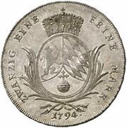½ Thaler - Charles Theodor, Germany, 1794 reverse image