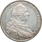 1 Thaler - Charles Theodore Konventionstaler; 2nd portrait obverse image
