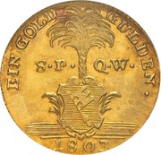1 Goldgulden - Maximilian IV Joseph of Bayern, Germany, 1803 reverse image