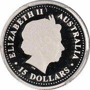 15 Dollars - Elizabeth II 4th Portrait - Sturt’s Desert Pea - Platinum Bullion Coin obverse image
