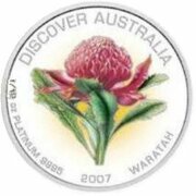 15 Dollars - Elizabeth II 4th Portrait - Waratah - Platinum Bullion Coin, Australia, 2007 reverse image