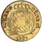1 Kreuzer - Louis I Gold Pattern, Germany, 1827 reverse image