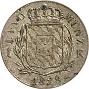 1 Kreuzer - Louis I, Germany, 1827-1830 reverse image