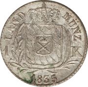 1 Kreuzer - Louis I, Germany, 1830-1852 reverse image