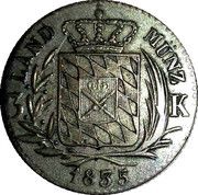 3 Kreuzers - Louis I, Germany, 1830-1836 reverse image