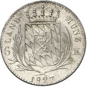 6 Kreuzers - Louis I, Germany, 1827-1829 reverse image