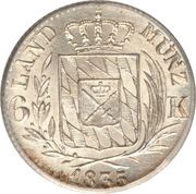 6 Kreuzers - Louis I, Germany, 1830-1835 reverse image