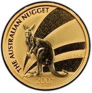 15 Dollars - Elizabeth II 4th Portrait - Kangaroo - Gold Bullion Coin, Australia, 2007 reverse image