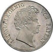 1 Conventionsthaler - Louis I Geschichtstaler; Accession to power - Pattern obverse image