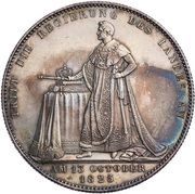 1 Conventionsthaler - Louis I Geschichtstaler; Accession to power, Germany, 1825 reverse image