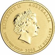 15 Dollars - Elizabeth II 4th Portrait - Year of the Mouse - Gold Bullion Coin obverse image