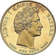 1 Conventionsthaler - Louis I Geschichtstaler; Accession to power - Pattern obverse image