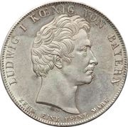1 Conventionsthaler - Louis I Geschichtstaler; Blessing of Heaven obverse image