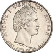 1 Conventionsthaler - Louis I Geschichtstaler; Constitution Monument Dedication obverse image