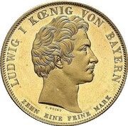 1 Conventionsthaler - Louis I Geschichtstaler; Blessing of Heaven - Pattern obverse image