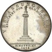 1 Conventionsthaler - Louis I Geschichtstaler; Constitution Monument Dedication - Pattern, Germany, 1828 reverse image