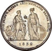 1 Conventionsthaler - Louis I Geschichtstaler; Prince Otto, Germany, 1832 reverse image