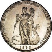 1 Conventionsthaler - Louis I Geschichtstaler; Customs Union, Germany, 1833 reverse image