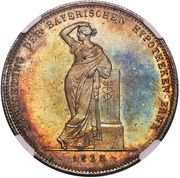 1 Conventionsthaler - Louis I Geschichtstaler; Mortgage Bank, Germany, 1835 reverse image